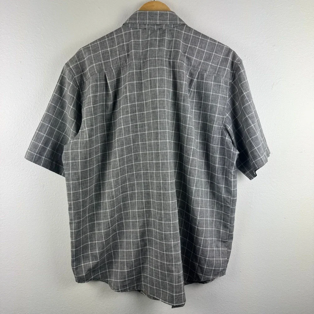 ORVIS Mens short sleeve button performance‎ plaid shirt white/gray - XL